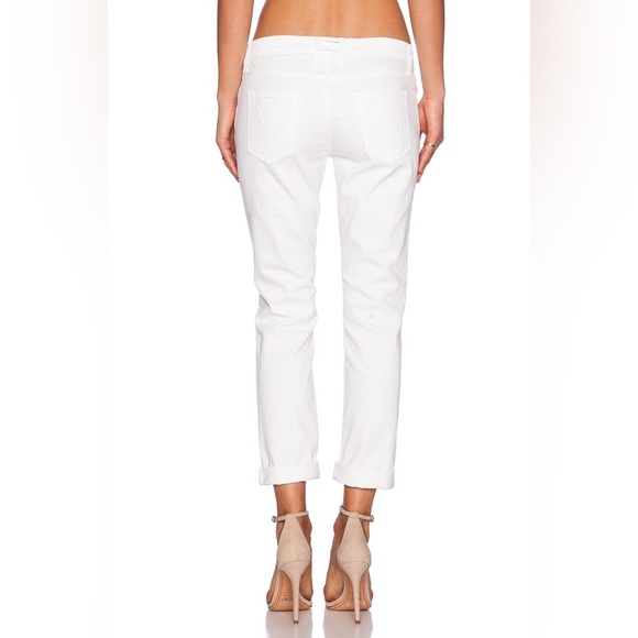 Revolve Current/Elliott Fling White Jeans Tattered Straight leg Boyfriend 26 - Picture 13 of 13